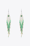 Beaded Dangle Earrings Mid Green One Size Earrings - Tophatter Daily Deals