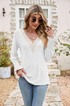 Eyelet V-Neck Smocked Flounce Sleeve Blouse Blouses - Tophatter Daily Deals