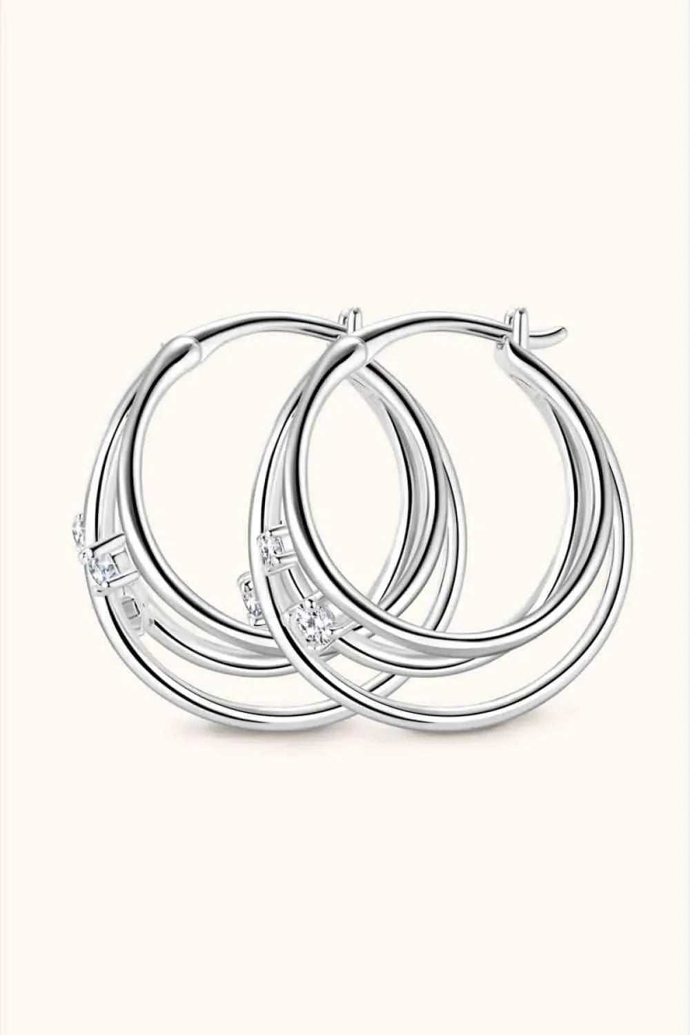 Moissanite 925 Sterling Silver Layered Earrings Moissanite - Tophatter Daily Deals