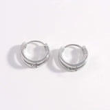 925 Sterling Silver Inlaid Zircon Huggie Earrings Earrings - Tophatter Daily Deals