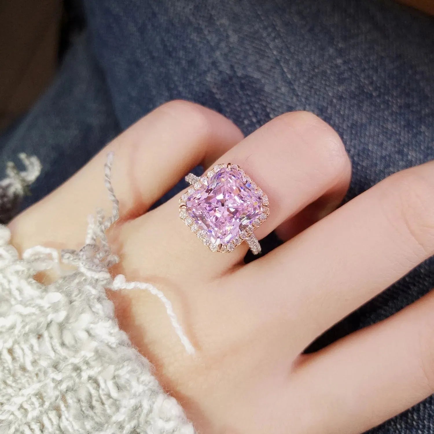 Rose Gold-Plated Artificial Gemstone Ring Rose Gold One Size Rings - Tophatter Daily Deals