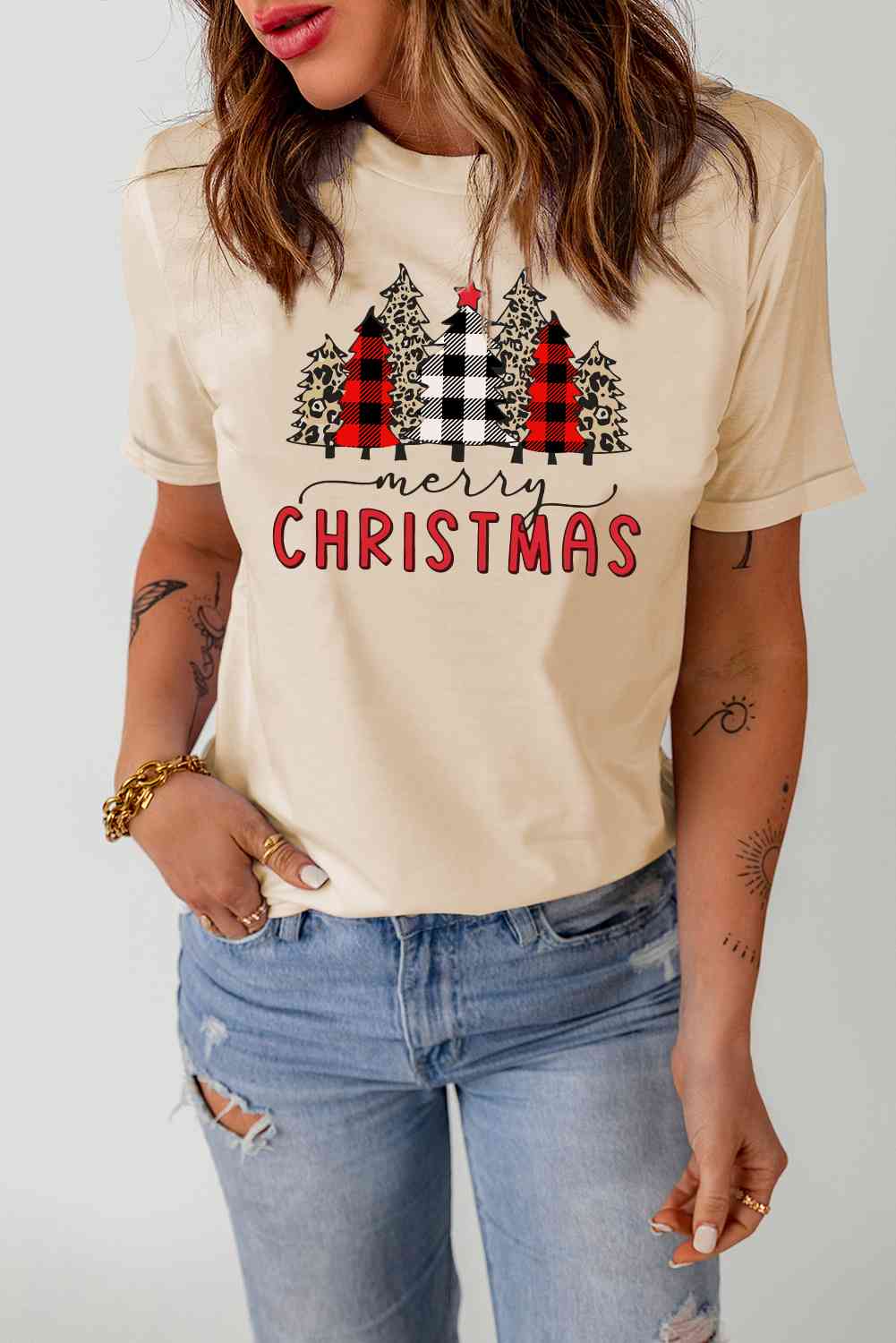 MERRY CHRISTMAS Graphic T-Shirt Women's T-Shirts - Tophatter Daily Deals