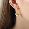 18K Gold-Plated Bead Dangle Earrings Earrings - Tophatter Daily Deals