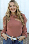 Ribbed Turtleneck Bolero and Tank Set Taupe Blouses - Tophatter Daily Deals