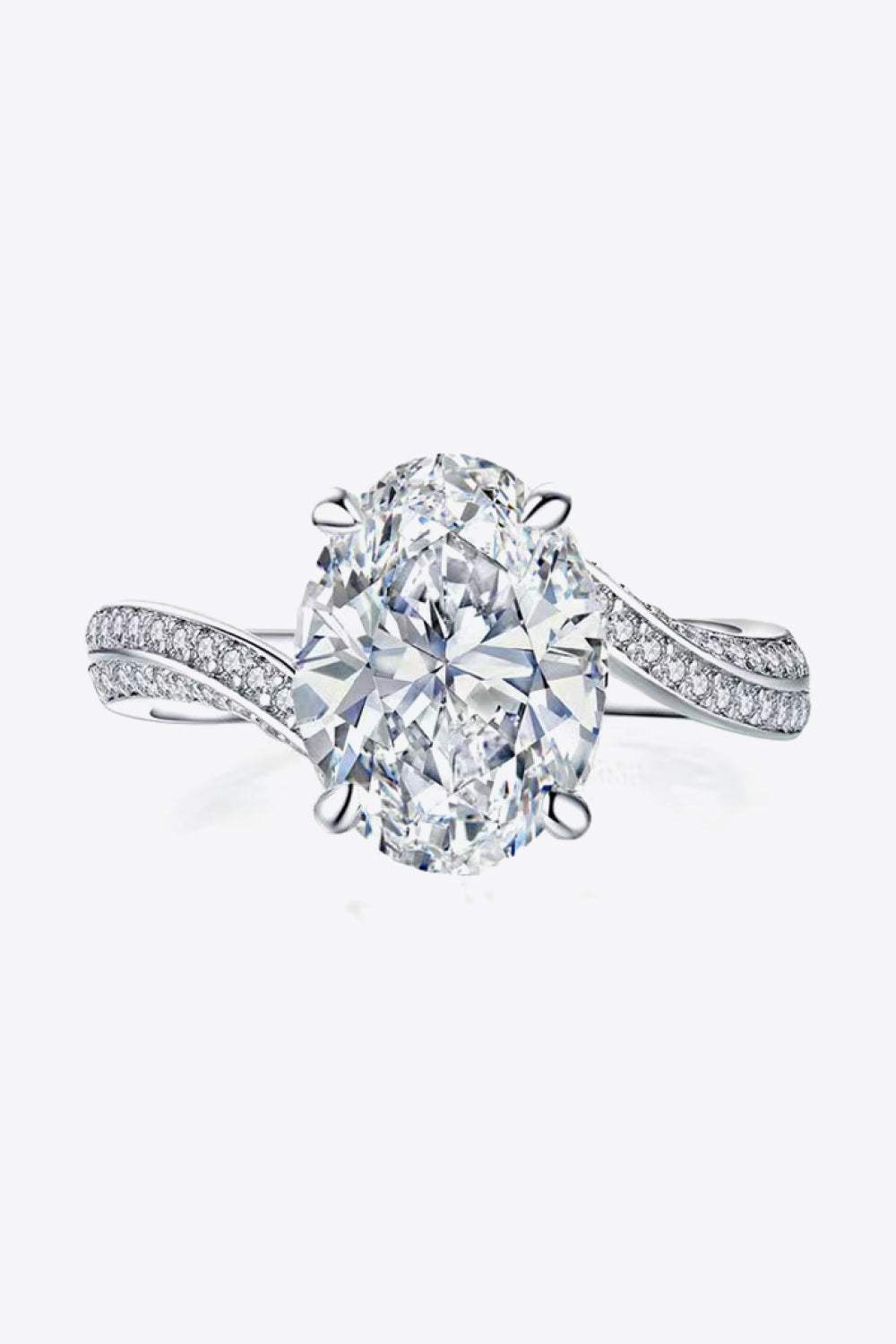 3 Carat Moissanite Side Stone Ring Moissanite - Tophatter Daily Deals