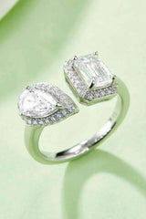1 Carat Moissanite 925 Sterling Silver Open Ring White Moissanite - Tophatter Daily Deals
