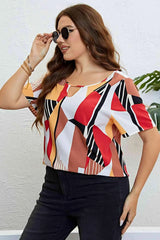 Plus Size Cutout Short Sleeve Blouse Blouses - Tophatter Daily Deals