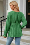 Round Neck Flounce Sleeve Blouse Blouses - Tophatter Daily Deals