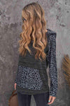 Color Block Leopard Long Sleeve Hoodie Blouses - Tophatter Daily Deals