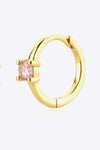 Zircon 925 Sterling Silver Huggie Earrings Earrings - Tophatter Daily Deals