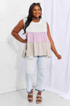 White Birch Full Size Watching the Sunset Color Block Babydoll Top Blouses - Tophatter Daily Deals