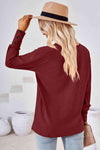 V-Neck Long Sleeve Blouse Blouses - Tophatter Daily Deals