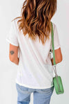 PARTY IN THE USA Round Neck Cuffed Tee Women's T-Shirts - Tophatter Daily Deals
