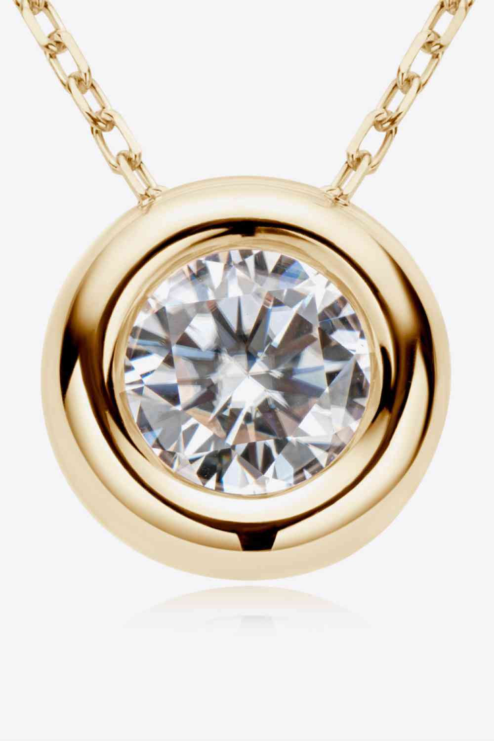 Adored 1 Carat Moissanite Pendant 925 Sterling Silver Necklace Moissanite - Tophatter Daily Deals