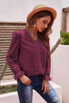 Swiss Dot Spliced Lace Flounce Sleeve Blouse Blouses - Tophatter Daily Deals