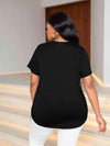 Plus Size Glitter V-Neck Short Sleeve Tee Shirt Women's T-Shirts - Tophatter Daily Deals