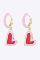 5-Pair Wholesale Contrast Heart-Shaped Drop Earrings Heart One Size Earrings - Tophatter Daily Deals