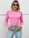 Asymmetrical Neck Long Sleeve T-Shirt Women's T-Shirts - Tophatter Daily Deals