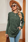 Round Neck Puff Sleeve T-Shirt Green Women's T-Shirts - Tophatter Daily Deals