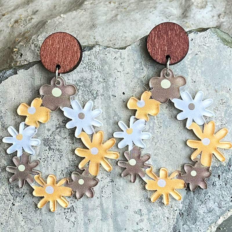 Floral Teardrop Earrings Earrings - Tophatter Daily Deals