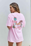 Sweet Claire "Wish You Were Here" Oversized Graphic T-Shirt Women's T-Shirts - Tophatter Daily Deals