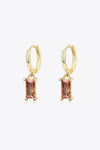 Retro 925 Sterling Silver Cubic Zirconia Drop Earrings Gold Brown One Size Earrings - Tophatter Daily Deals