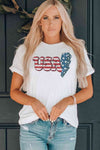 USA Lightning Graphic Round Neck Tee Women's T-Shirts - Tophatter Daily Deals