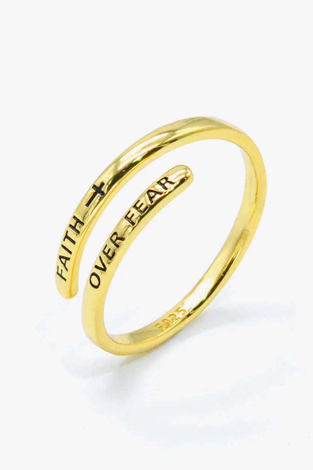 FAITH OVER FEAR Bypass Ring Rings - Tophatter Daily Deals