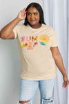 Simply Love Full Size SUMMER VIBES Graphic Cotton Tee Women's T-Shirts - Tophatter Daily Deals