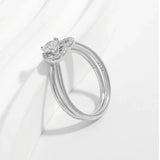 2 Piece Heart Shape Zircon 925 Sterling Silver Ring Rings - Tophatter Daily Deals