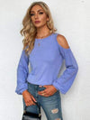 Round Neck Cold Shoulder T-Shirt Women's T-Shirts - Tophatter Daily Deals