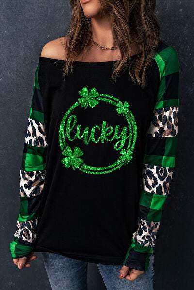 LUCKY Plaid Round Neck T-Shirt Women's T-Shirts - Tophatter Daily Deals