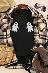 Ghost Graphic Short Sleeve Round Neck T-Shirt Women's T-Shirts - Tophatter Daily Deals