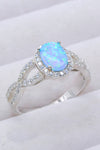 925 Sterling Silver Opal Halo Ring - Tophatter Deals