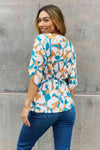 BOMBOM Floral Print Wrap Tunic Top Blouses - Tophatter Daily Deals