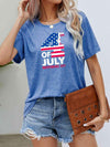 4th OF JULY INDEPENDENCE DAY Graphic Tee Cobalt Blue Women's T-Shirts - Tophatter Daily Deals