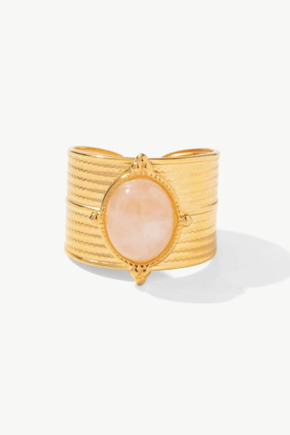 18K Gold-Plated Wide Open Ring Orange One Size Rings - Tophatter Daily Deals