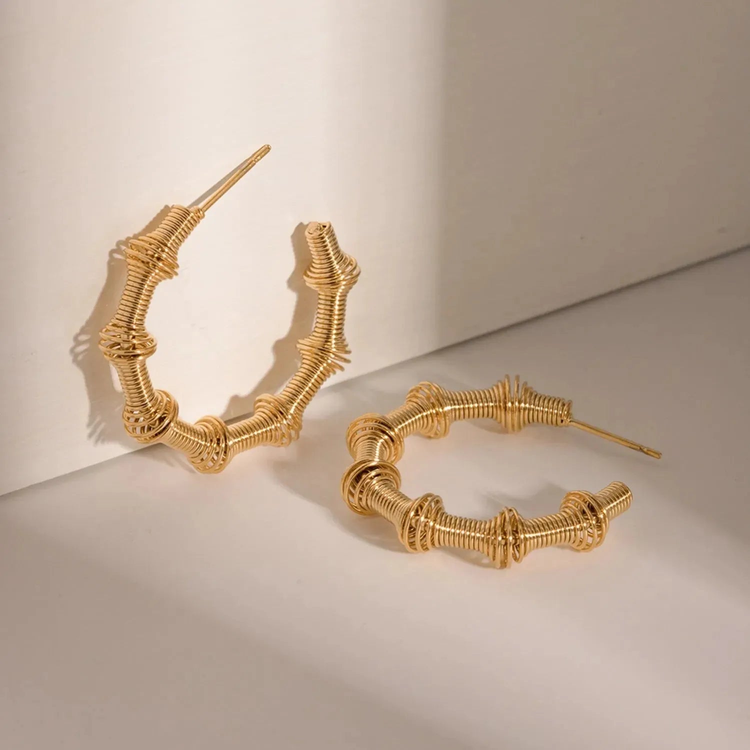 18K Gold-Plated Stainless Steel C-Hoop Earrings Earrings - Tophatter Daily Deals