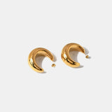 18K Gold-Plated Moon Crescent Earrings Gold One Size Earrings - Tophatter Daily Deals