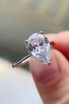 Classic Teardrop 2 Carat Moissanite Ring Moissanite - Tophatter Daily Deals