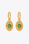 Stainless Steel Oval Dangle Earrings Green One Size Earrings - Tophatter Daily Deals