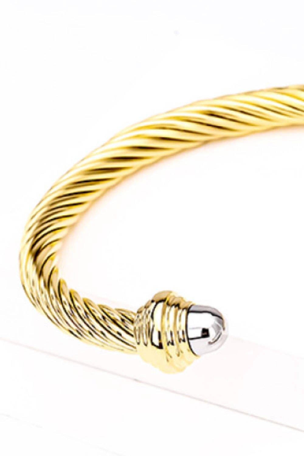 Stainless Steel Twisted Open Bracelet Bracelets - Tophatter Daily Deals