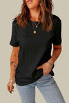 Distressed Round Neck Tee Black Women's T-Shirts - Tophatter Daily Deals