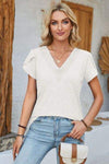 V-Neck Petal Sleeve T-Shirt Women's T-Shirts - Tophatter Daily Deals