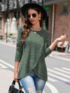 Round Neck Long Sleeve T-Shirt Gum Leaf Women's T-Shirts - Tophatter Daily Deals