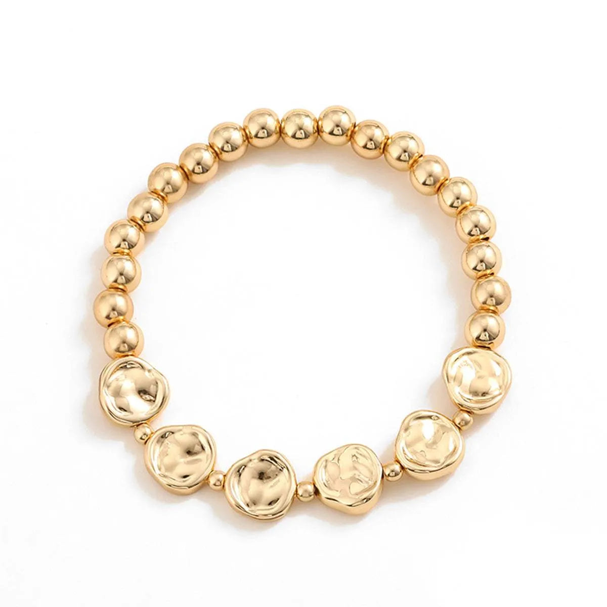 Gold-Plated Alloy Bead Bracelet Style C One Size Bracelets - Tophatter Daily Deals