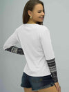 Printed Round Neck Buttoned Shoulder Tee Women's T-Shirts - Tophatter Daily Deals