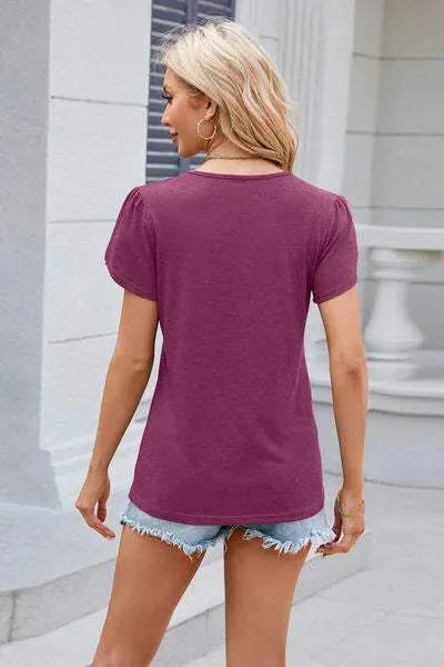 V-Neck Short Sleeve T-Shirt Women's T-Shirts - Tophatter Daily Deals