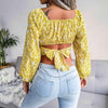 Ditsy Floral Crisscross Cropped Top Blouses - Tophatter Daily Deals