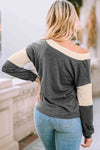 V Neck Color Block Top - Tophatter Deals